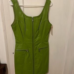 Vintage Green Leather Dress 💚 sz 10